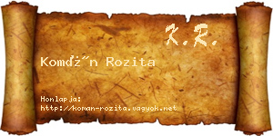 Komán Rozita névjegykártya